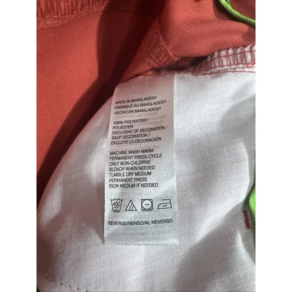 IZOD Golf Pants Mens 38x29‎ Slim Fit Red Orange Flat Front Performance Trousers